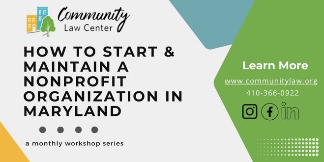 How to start and maintain a nonprofit organization in Maryland