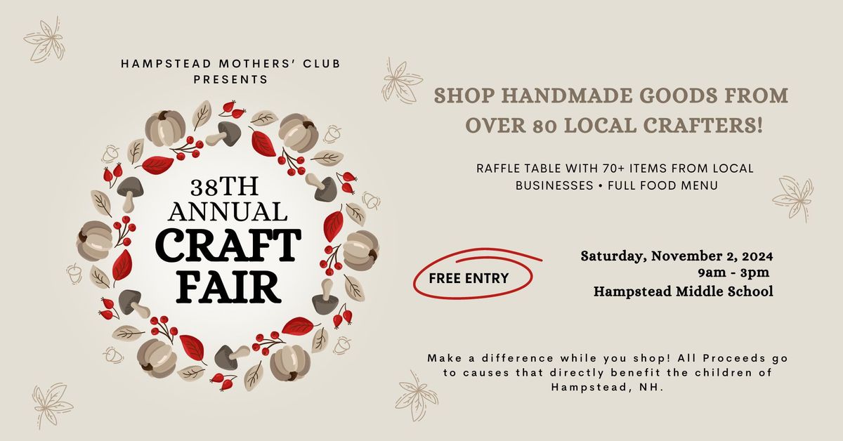 Hampstead Mothers\u2019 Club 38th Annual Craft Fair