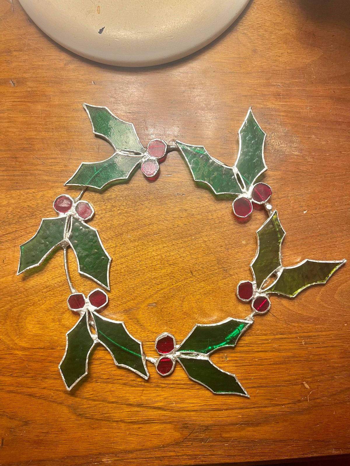 Making Stained Glass Christmas Wreath