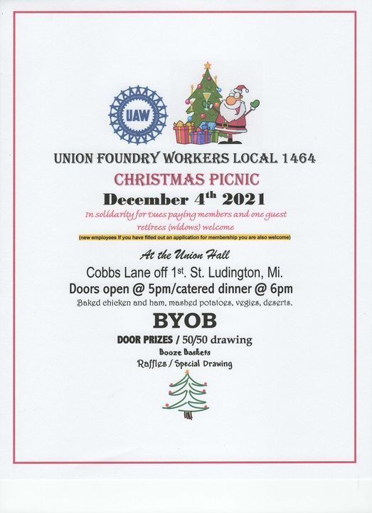 Do Uaw Retirees Get Christmas For 2021 Christmas Picnic Uaw Local 1464 Ludington 4 December 2021 Do Uaw Retirees Get Christmas For 2021 Christmas Picnic Uaw Local 1464 Ludington 4 December 2021