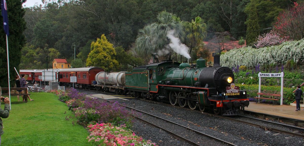 Carnival of Flowers, Steam-Hauled Heritage Train, Toowoomba Station down the Range to Helidon