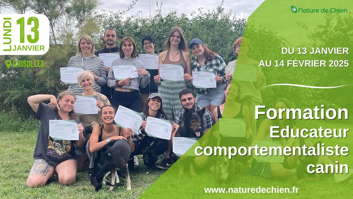 FORMATION \u00c9DUCATEUR COMPORTEMENTALISTE CANIN 