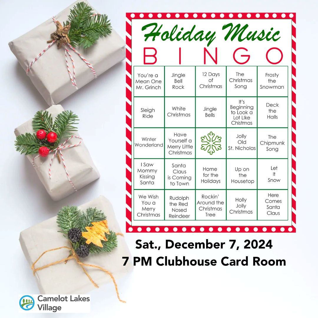 Holiday Music Bingo at Camelot Lakes Village!