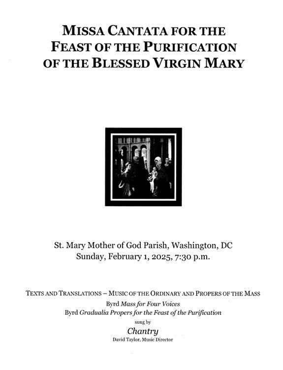 Missa Cantana For Feast of The Purification of the Blessed Virgin Mary