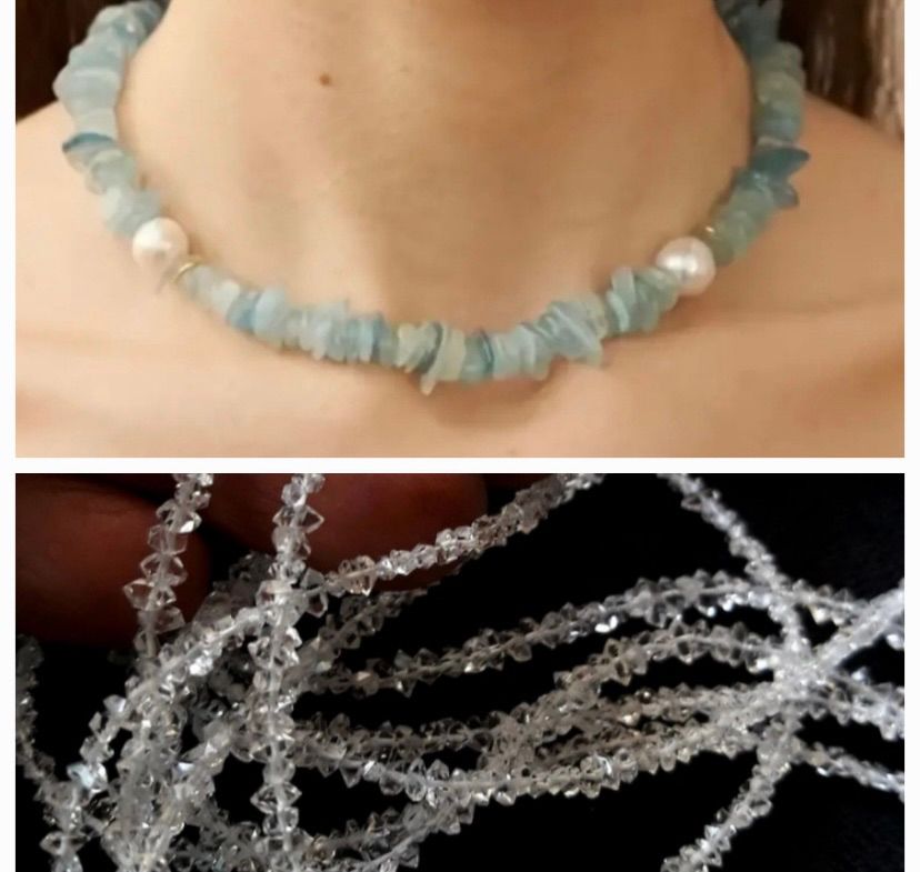 Aquamarine and Diamond Accent Necklace 