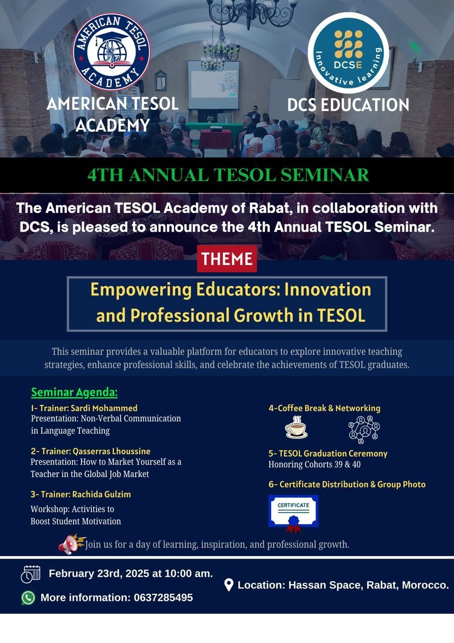 4th Annual TESOL Seminar: Empowering Educators: Innovation and Professional Growth in TESOL