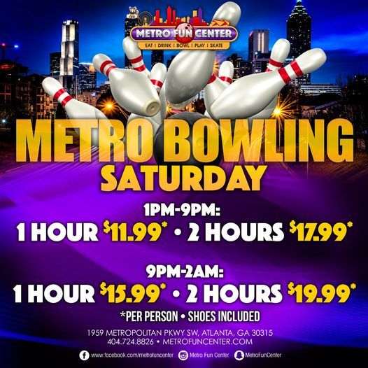 Bowling Saturdays at Metro Fun Center