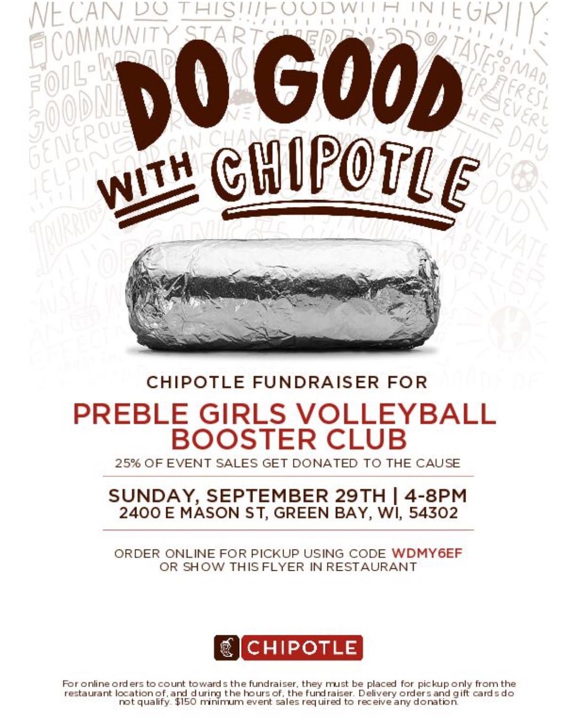 Preble Volleyball\/Chipotle on East Mason Restaurant night 