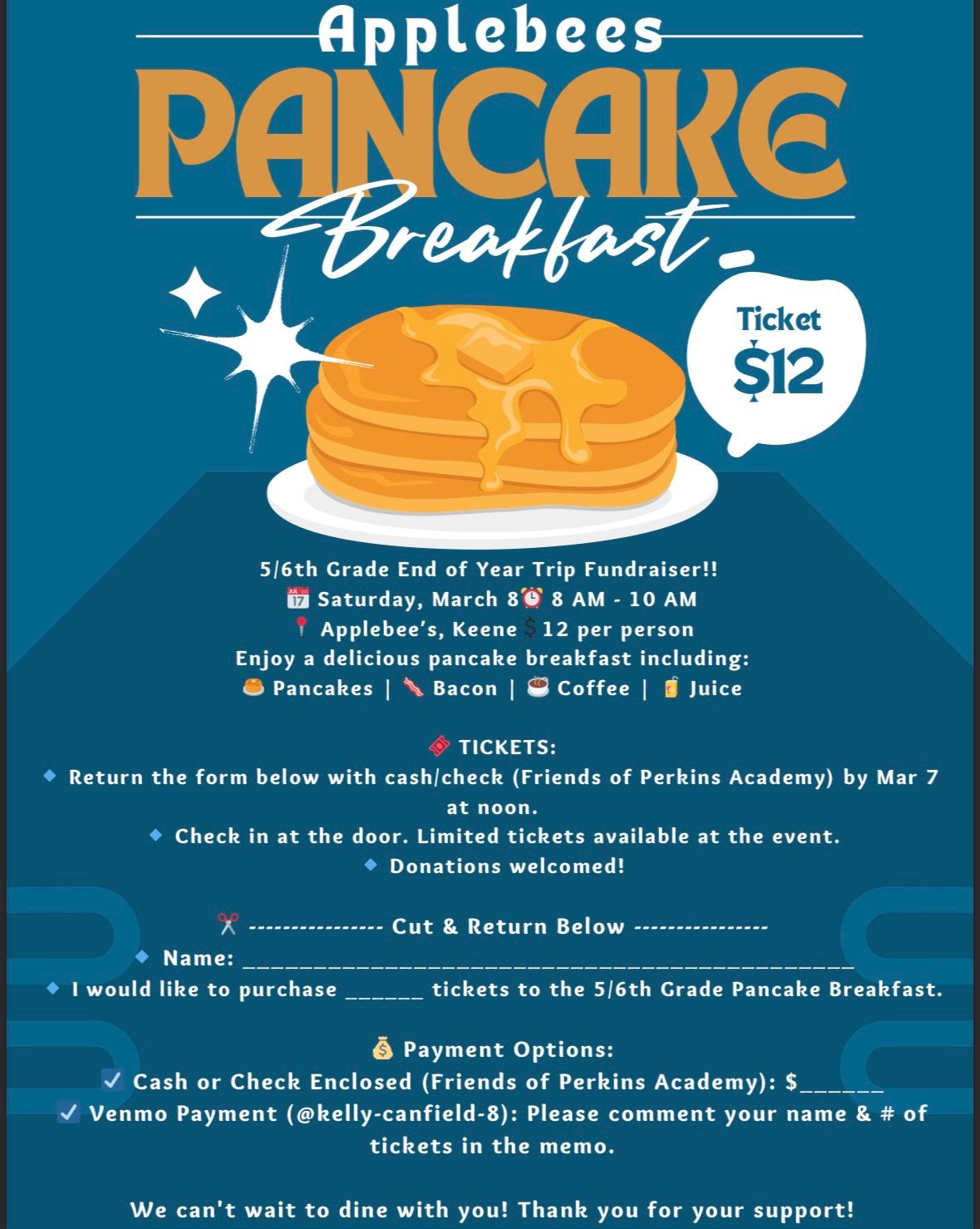 5\/6 Grade Pancake Breakfast Fundraiser