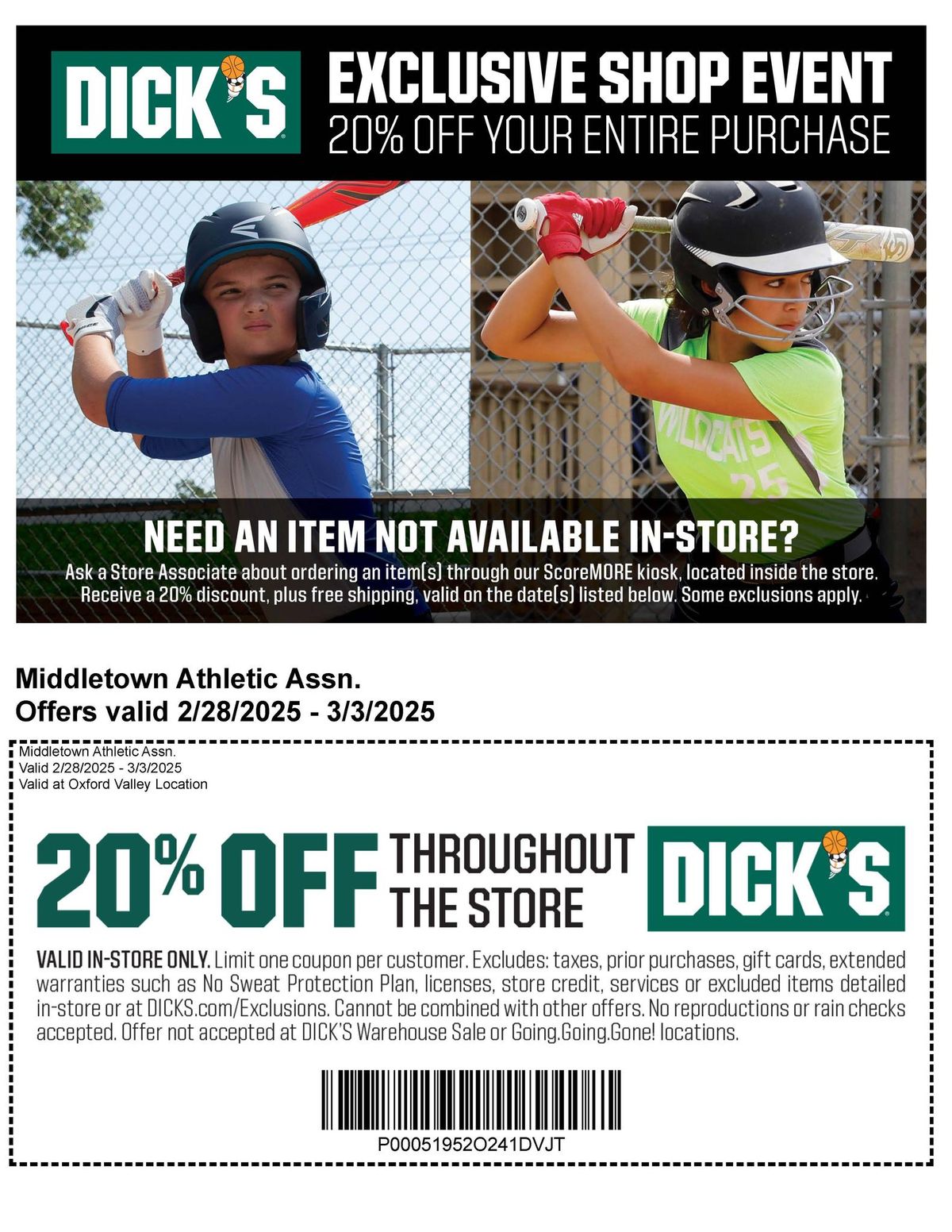 Dicks Sporting Goods & MAA WEEKEND 