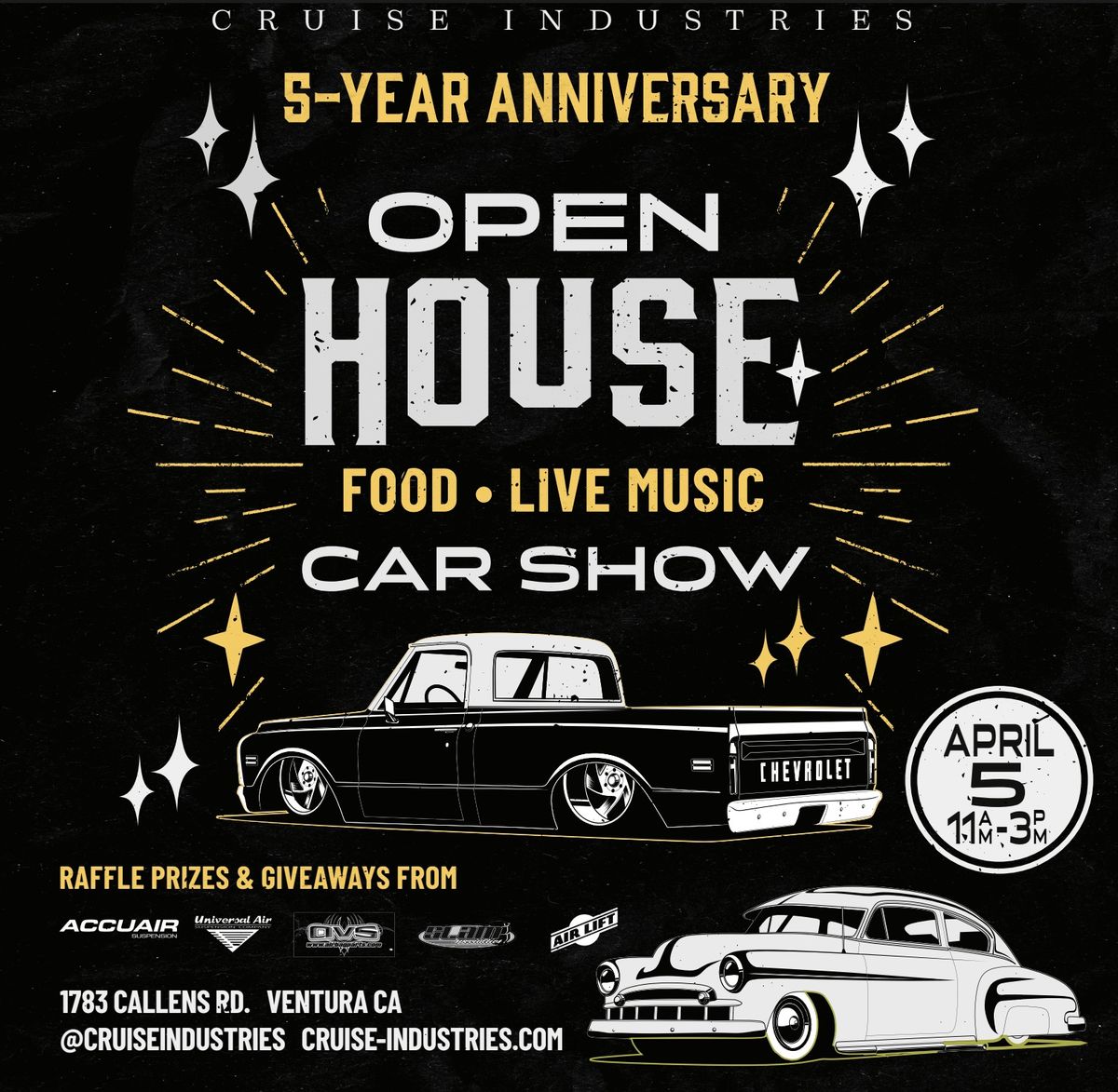 Open House \/ Live Music \/ Car Show  @ Cruise Industries 5 year Anniversary Celebration