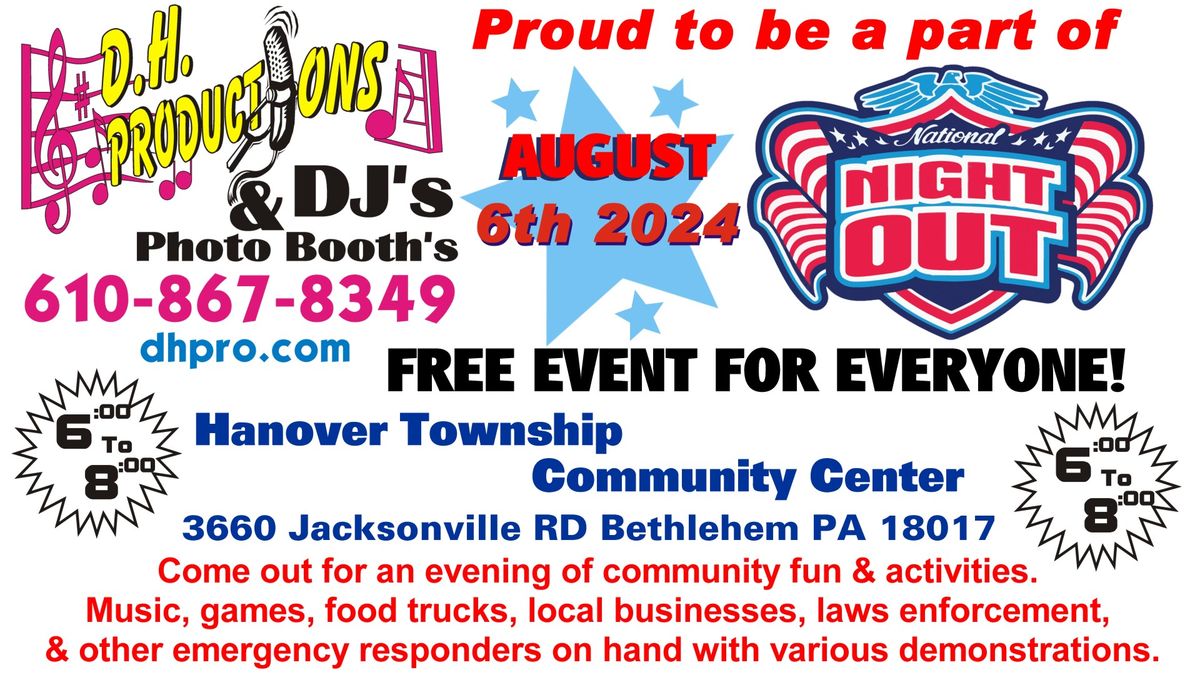 Hanover Township National Night Out With D.H. Productions DJ's