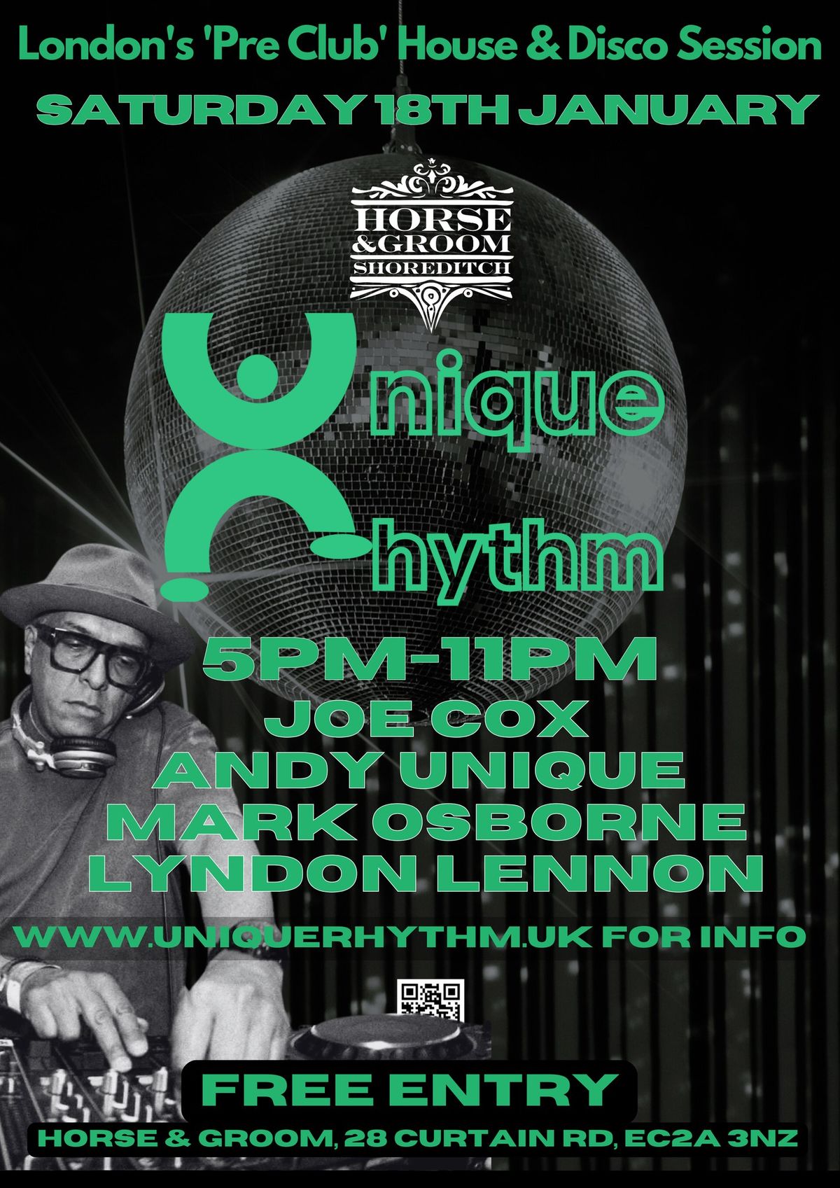 The Horse and Groom presents Unique Rhythm Jan free daytime party 