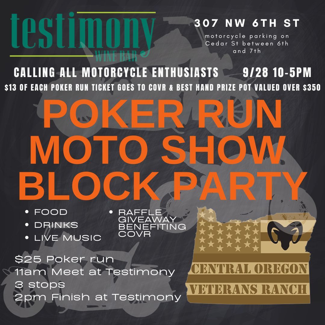 Poker Run, Moto Show, Block Party Fundraiser for COVR