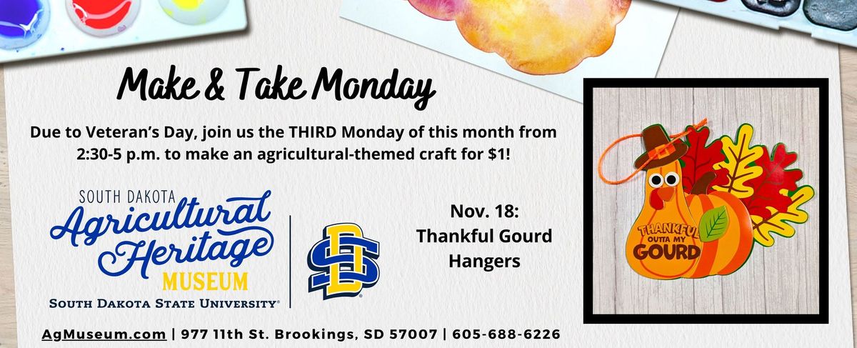 November Make & Take Monday: Thankful Gourd Hangers