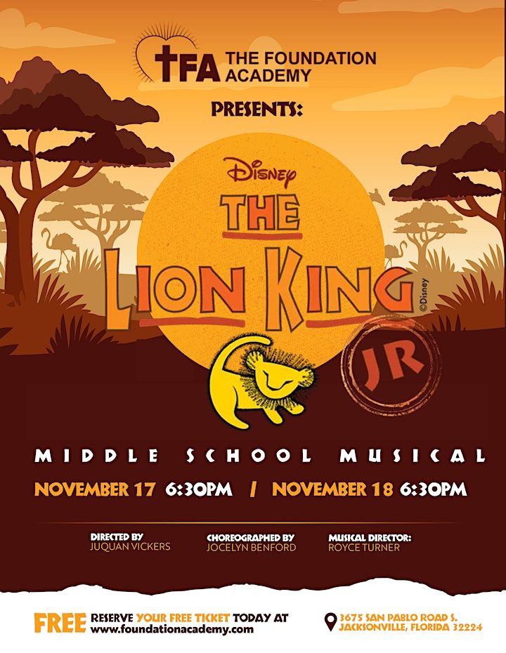 The Foundation Academy Presents The Lion King Jr. (Middle School