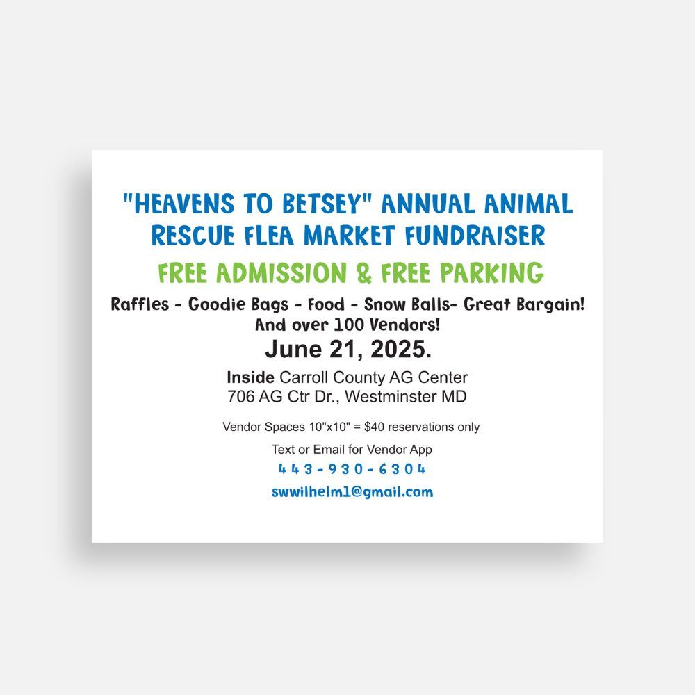 Heavens to Betsey Annual Animal Flea Market Fundraiser