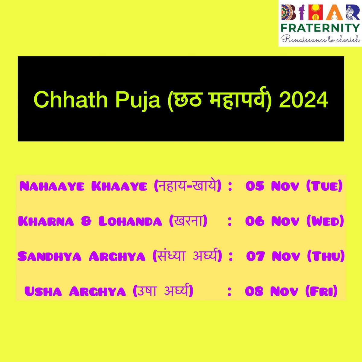 Chhath Mahaparv 2024 @Frankfurt-DE