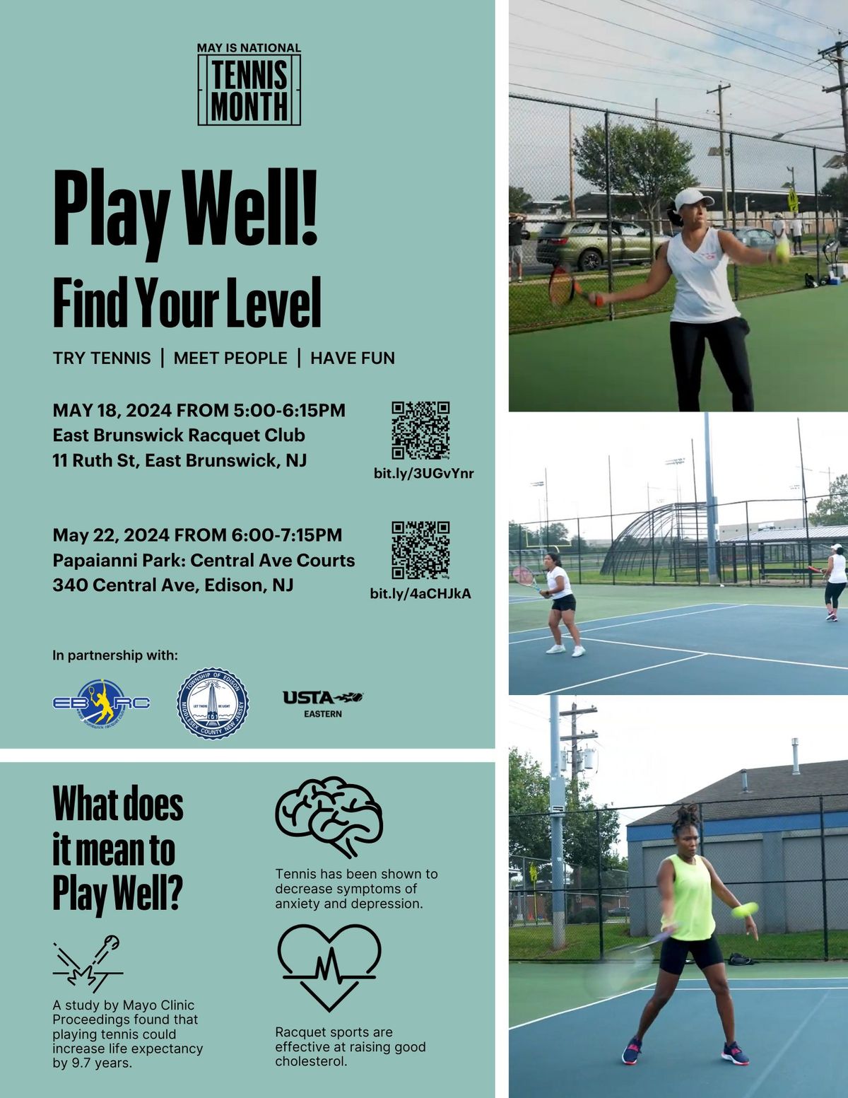 Find Your Level Tennis for New & Returning Players - Edison, NJ