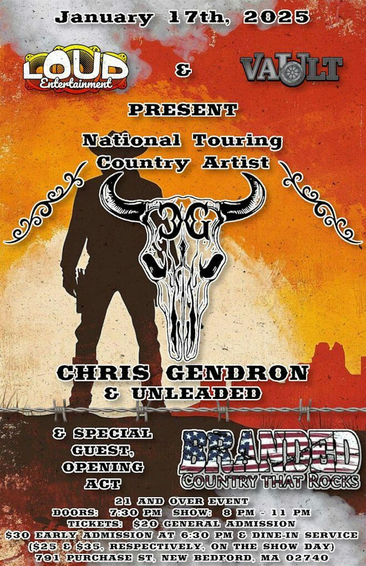 Country Night with Chris Gendron and Branded