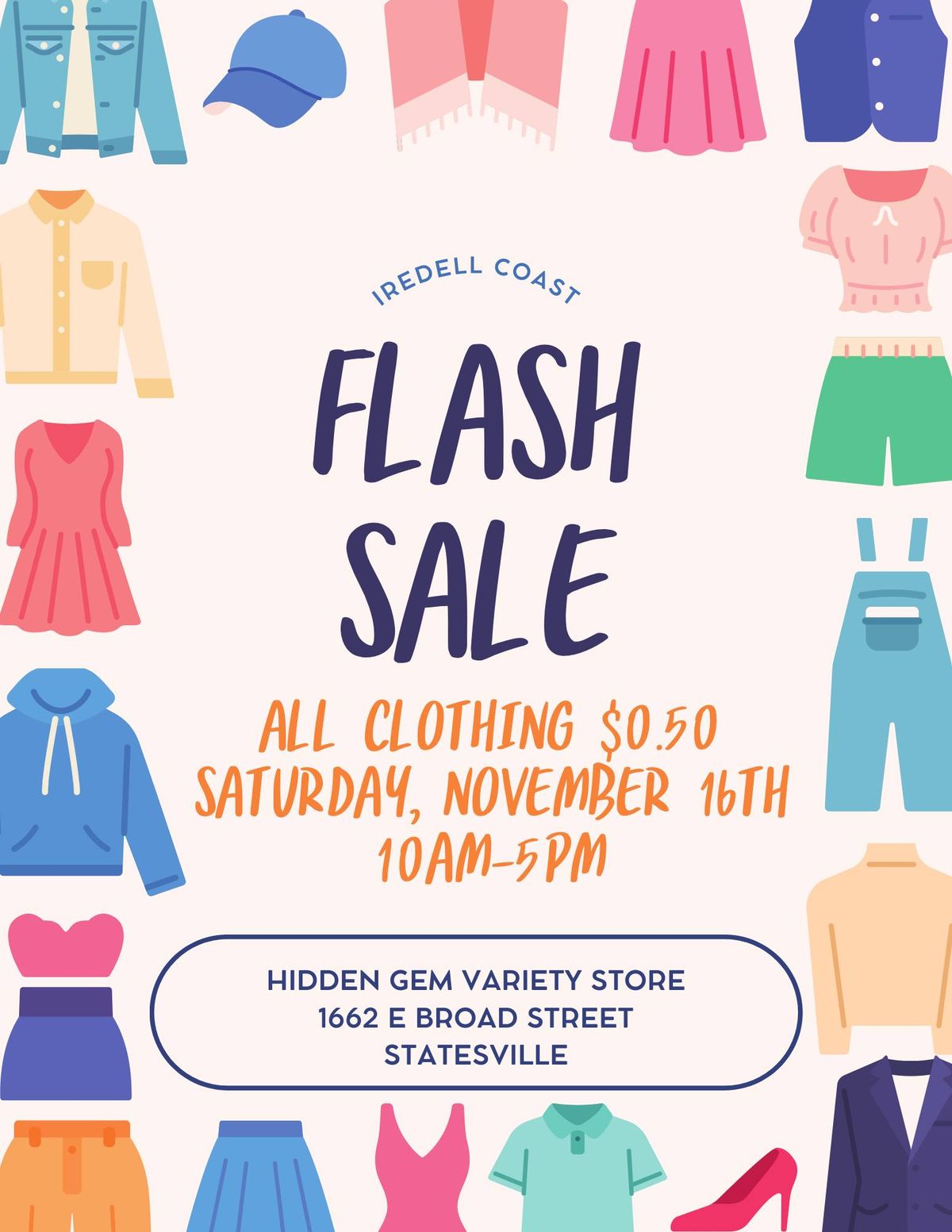 $0.50 Clothing Flash Sale