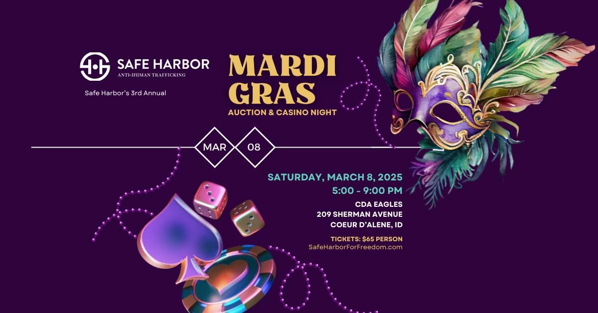 \ud83c\udfad Safe Harbor\u2019s Mardi Gras Casino Night & Auction \ud83c\udfad