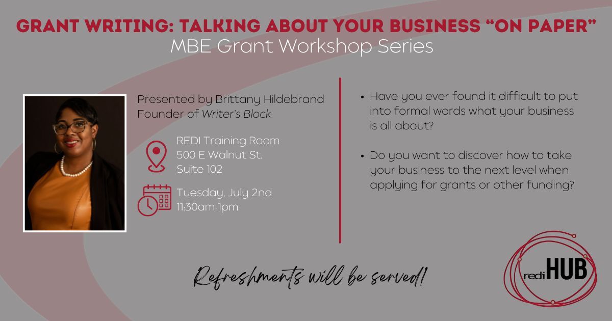 Grant Writing: Talking about Your Business "on Paper" - MBE Grant Workshop Series