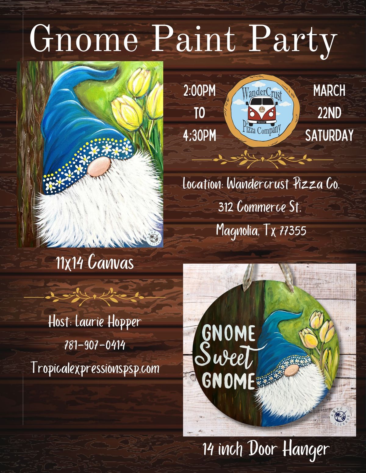 Spring Sleepy Gnome Paint Party At Wandercrust Pizza Co.