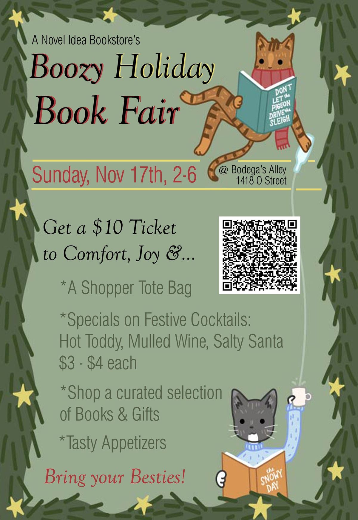 Boozy Holiday Book Fair @ Bodega's Alley