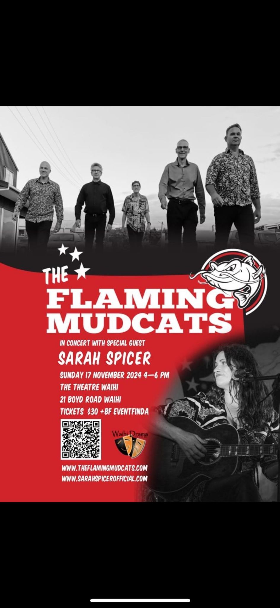 The flaming Mudcats with Sarah Spicer.