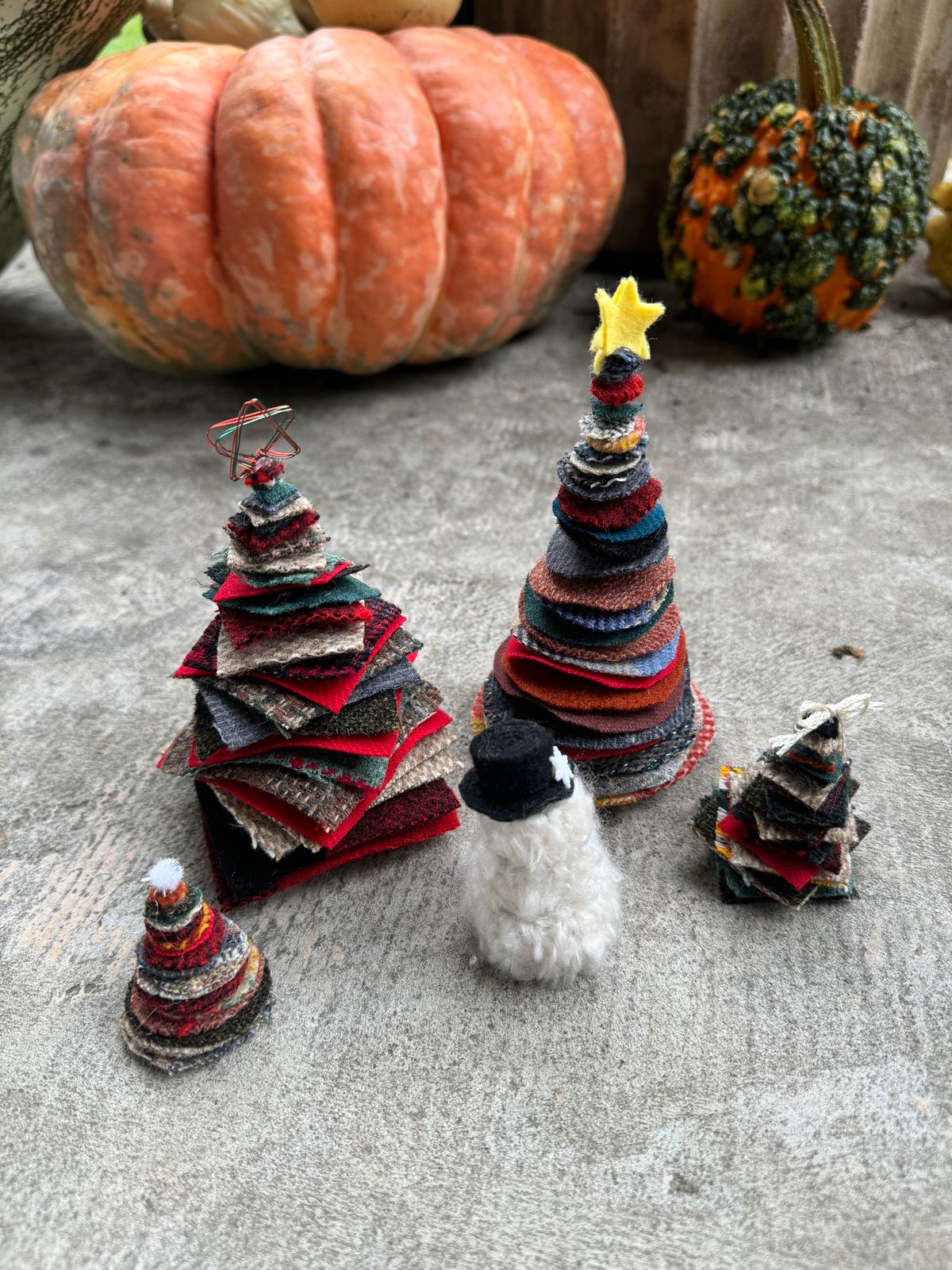 Recycled Wool Christmas Trees