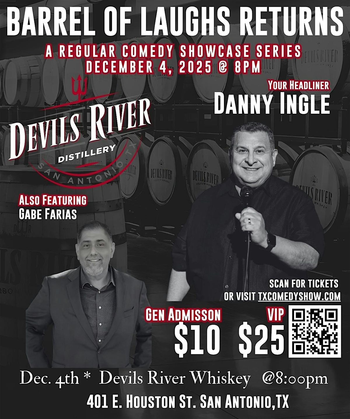 Barrel of Laughs at Devils River Whiskey Featuring Danny Ingle