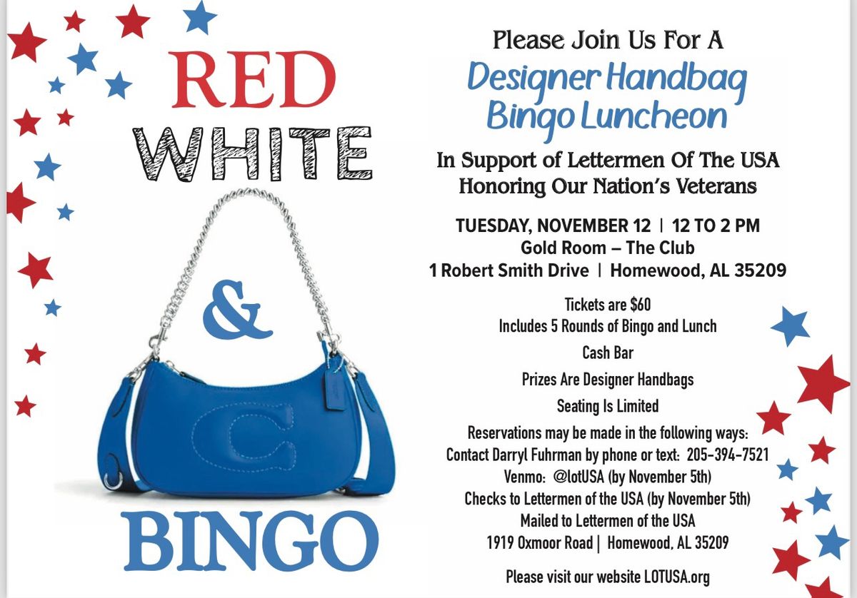 Designer Handbags Bingo (Handbags for Heroes) Luncheon