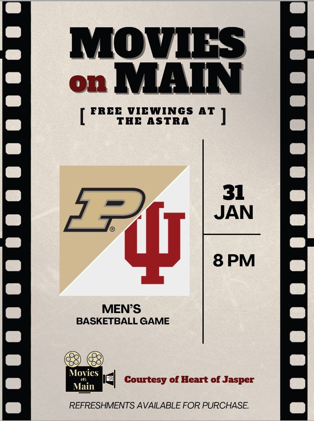 Movies on Main - Purdue vs. IU Men's Basketball