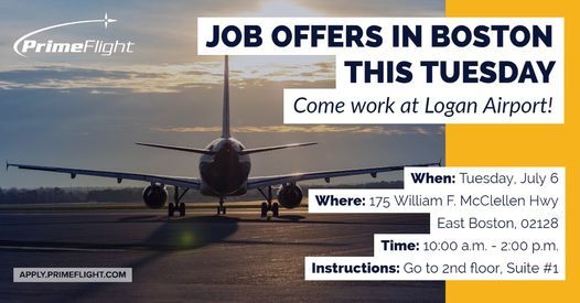 Job Offers for Logan Airport this Tuesday!