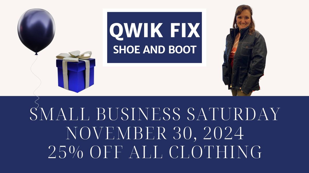 Small Business Saturday - 25% off all in-stock clothing