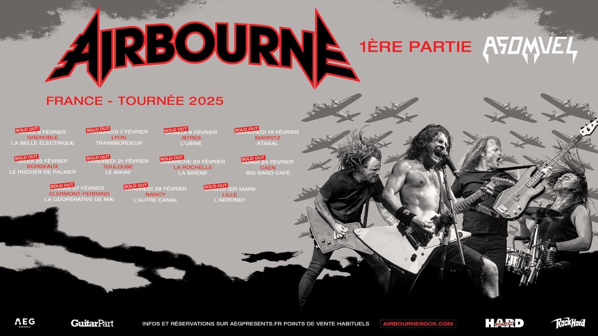 AIRBOURNE + ASOMVEL \/\/ Big Band Caf\u00e9 [COMPLET]