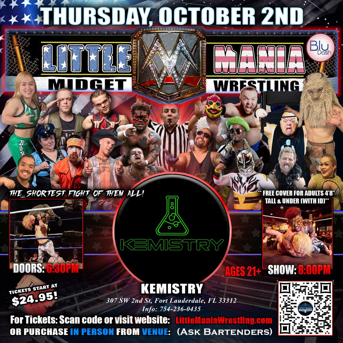 Fort Lauderdale, FL - Midget Wrestling All * Stars @ Kemistry "The Shortest Fight of Them All!"