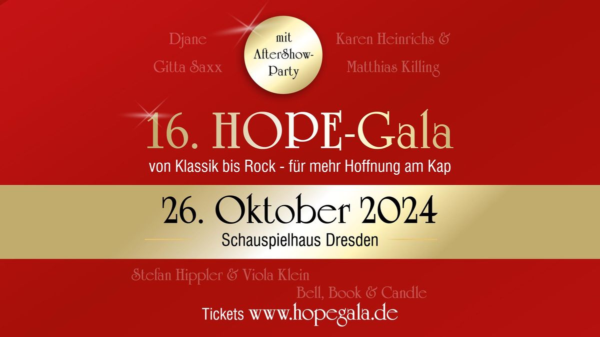 16. HOPE-Gala Dresden mit AfterShow-Party