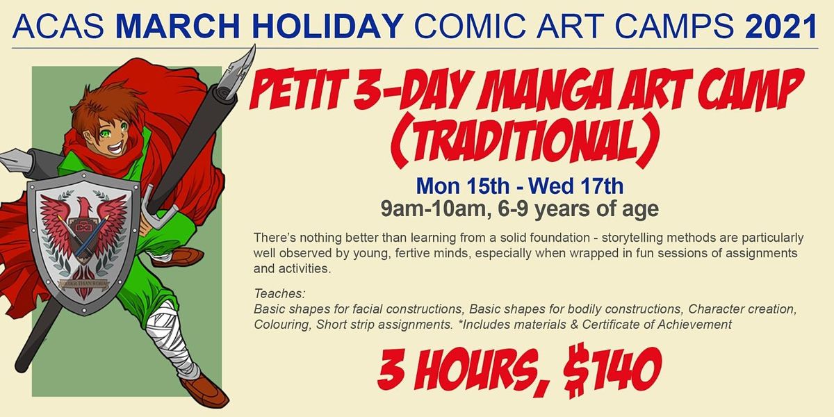 March 3-Day PETIT Holiday Comic Art Camp
