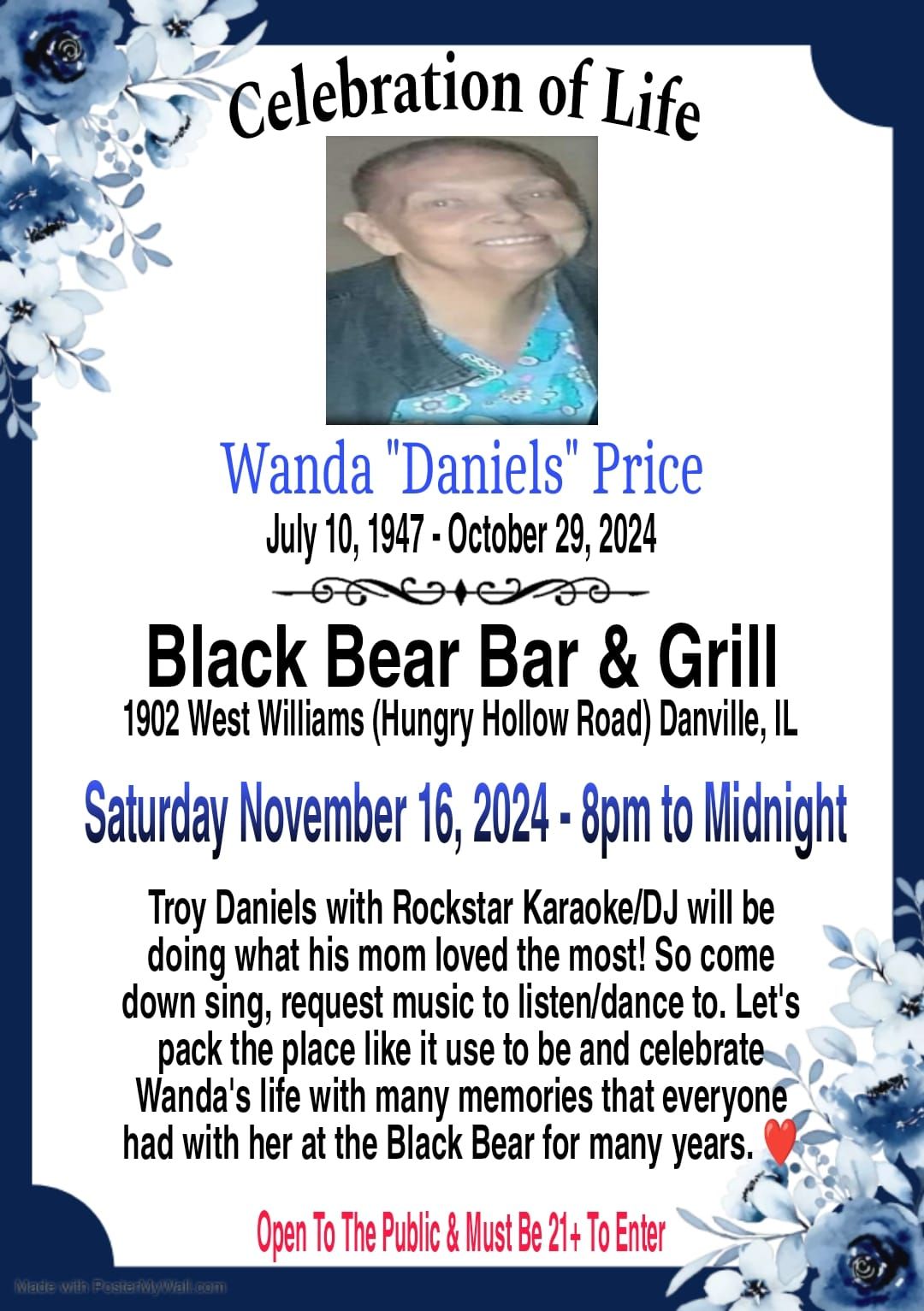 Celebration of Life for Wanda "Daniels" Price 