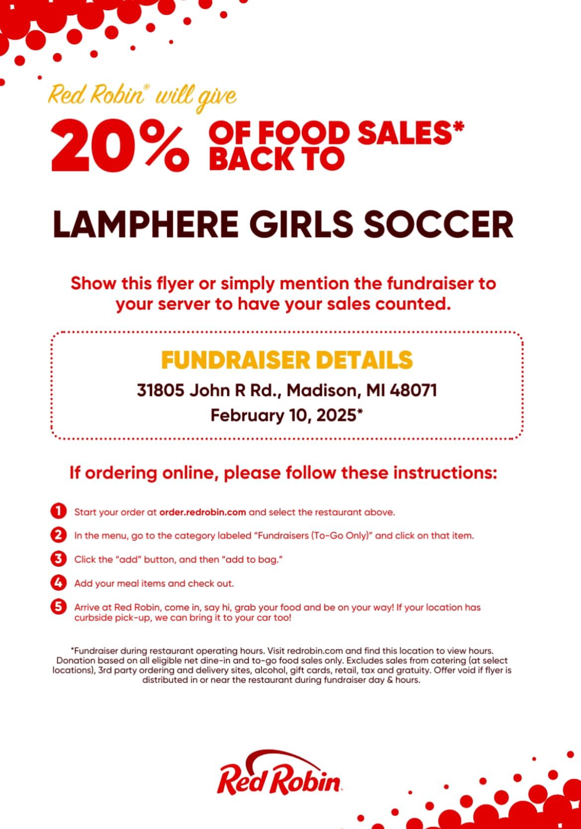 Red Robin Fundraiser