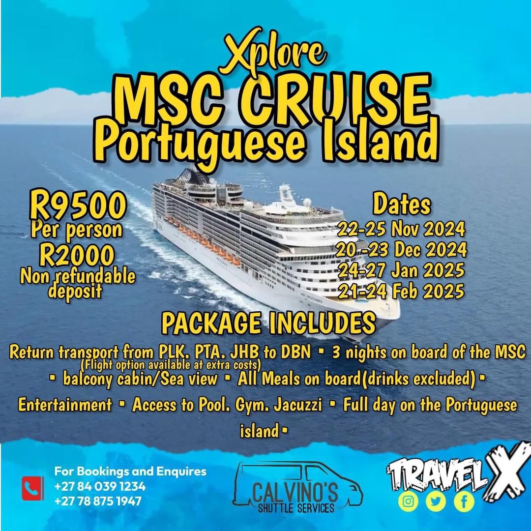 MSC CRUISE Portuguese island 24-27 Jan 2025