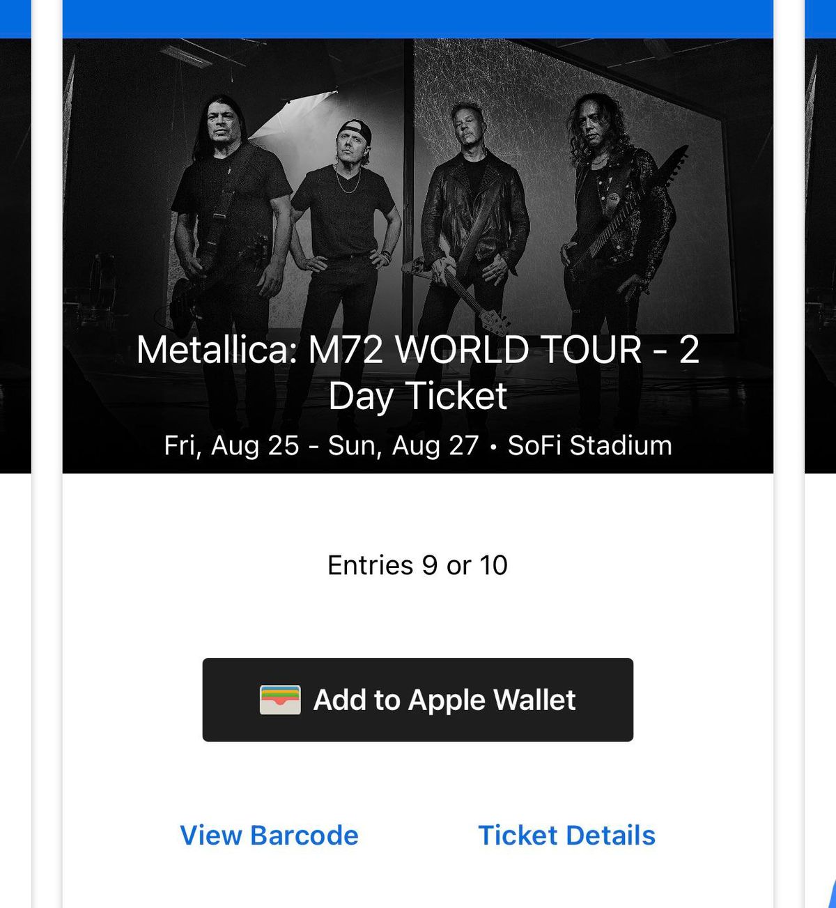 Metallica M72 World Tour 2-day Ticket