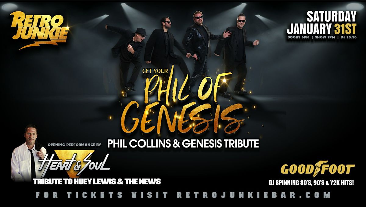 PHIL COLLINS\/GENESIS  + HUEY LEWIS & THE NEWS Tributes @ Retro Junkie!