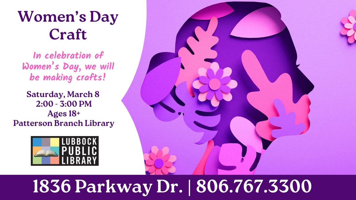 Women's Day Craft at Patterson Branch Library