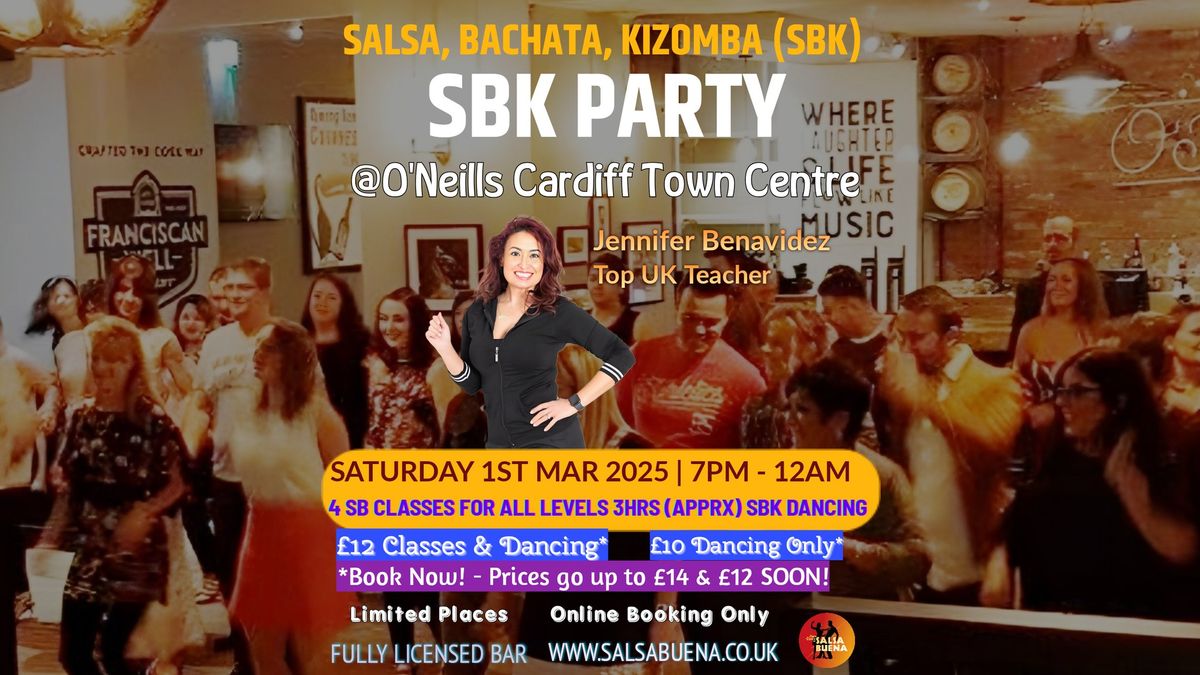 Saturday Salsa & Bachata Classes & SBK Party Cardiff with Top UK Guest Teacher Jennifer Benavidez!