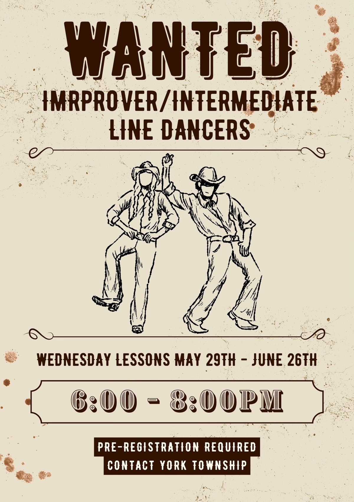 York Township Improver\/Intermediate Line Dance Workshop