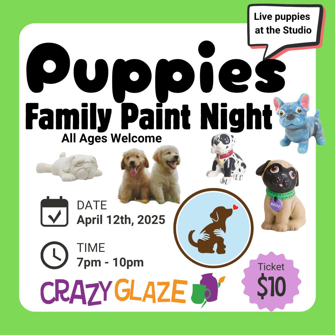 Puppies Family Paint Night (All ages) (Ticket Required)