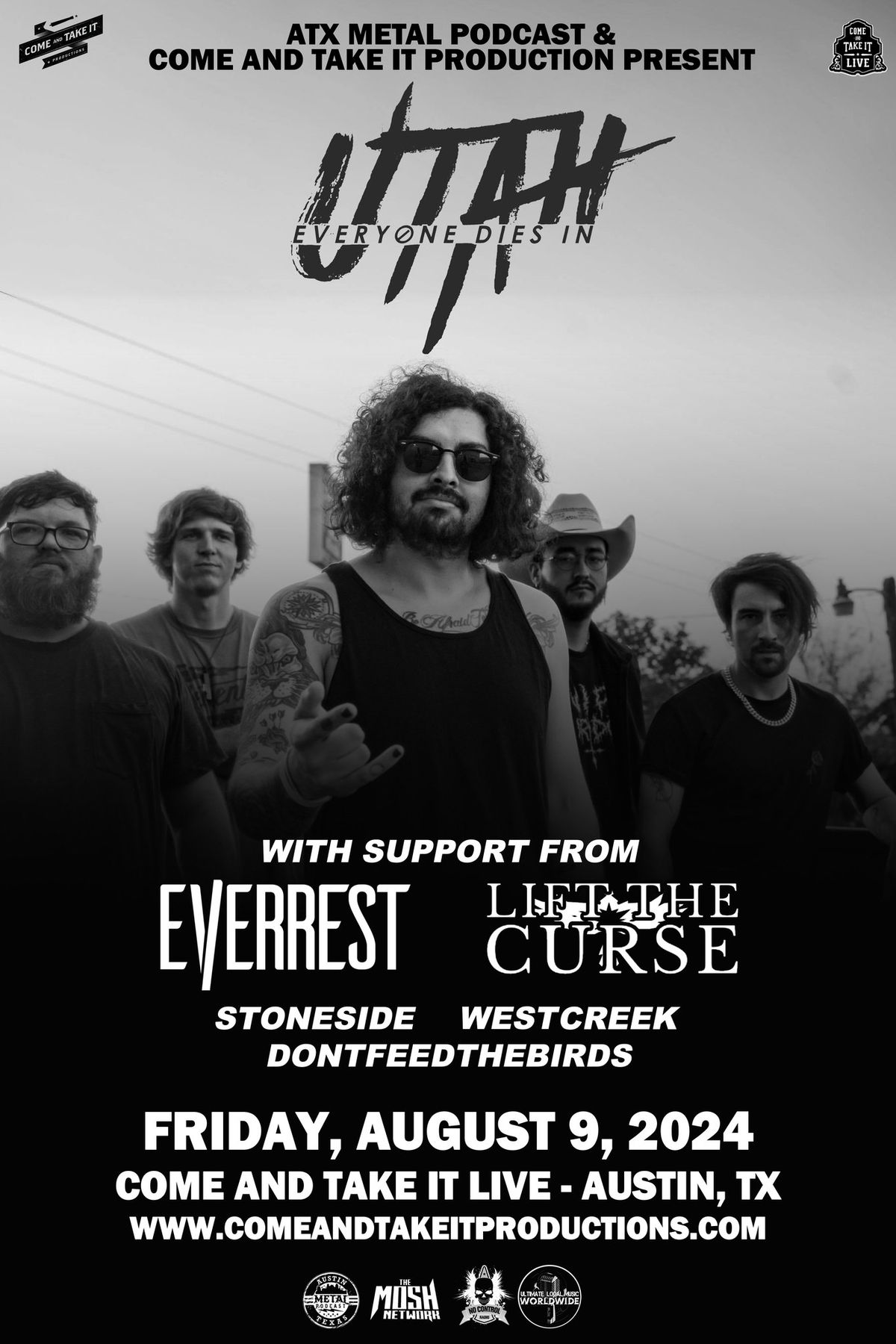 Everyone Dies In Utah, Everrest, Lift the Curse, Stoneside and more at Come and Take It Live!